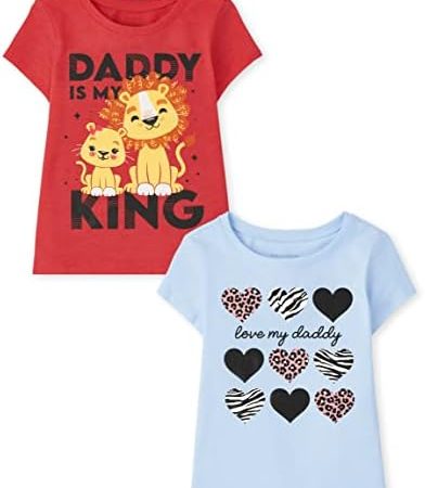 The Children's Place girls Multi Color Short Sleeve Graphic T shirt 2 Pack
