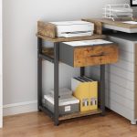 TigerDad Printer Stand with Storage Drawer, Multifunctional Desk Organizer for Fax Machine Scanner...