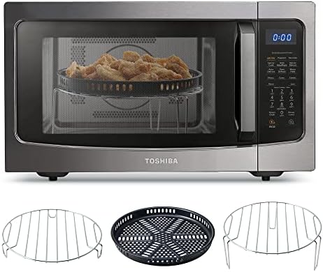 Toshiba 4-in-1 ML-EC42P(BS) Countertop Microwave Oven, Smart Sensor, Convection, Air Fryer Combo,...