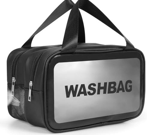 Travel Toiletry Bag For Women Men，Matte Translucent Clear Traveling Waterproof Bag，Travel Bag For...