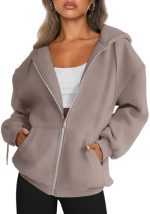 Trendy Queen Womens Zip Up Hoodies Long Sleeve Sweatshirts Fall Outfits Oversized Sweaters Casual...