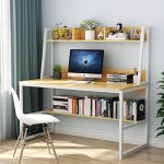 Tribesigns Computer Desk with Hutch, 47 inches Home Office Desk with Space Saving Design with...