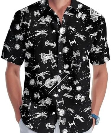 Tropical Beach Men's Hawaiian Shirt, Aloha Dog Lover Print Casual Button Shirt, Summer Gifts,...