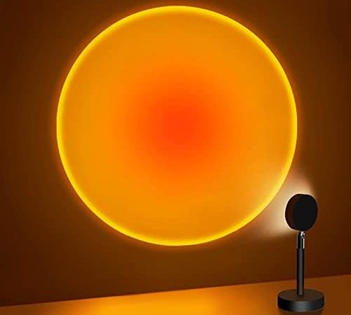 Tsrarey Sunset Lamp Projector, 180 Degree Rotation Sunset Projection Light Led Night Light Floor...