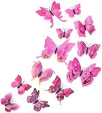 Tupalizy 12PCS Double Wings 3D Butterfly Wall Stickers Decals DIY Art Crafts Decorations for Windows...