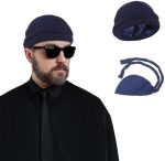 Turban Hat for Men,Silk Satin Lined Halo Turban Head Wrap Skull Cap for Men and Women
