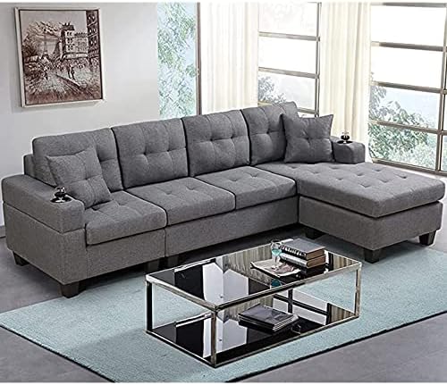 UBGO Modern L Shaped, Living Room Furniture Sets,Sectional Couches footrest,Convertible Corner...