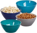 US Acrylic Fresco 6-inch Plastic Bowls for Cereal or Salad | set of 8 in 4 Coastal Colors