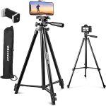 Ubeesize Tripod CT50 50” Phone Tripod Stand, Aluminum Lightweight Tripod for Camera and Phone, Cell...