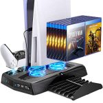 UeeVii PS5 Vertical Stand with Cooling Fan Dual Charging Station Dock for Playstation 5 Digital...