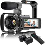 VAFOTON 4K Video Camera Camcorder with Microphone, 48MP Vlogging Camera for YouTube 16X Zoom 3.0"...