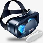 VR Headset with Controller Adjustable 3D VR Glasses Virtual Reality Headset HD Blu-ray Eye Protected...