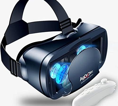 VR Headset with Controller Adjustable 3D VR Glasses Virtual Reality Headset HD Blu-ray Eye Protected...