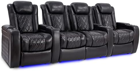 Valencia Tuscany Slim Home Theater Seating | Premium Top Grain Italian Nappa 11000 Leather, Power...