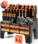 ValueMax 126PC Magnetic Screwdriver Set with Plastic Racking Organizer, Magnetizer Demagnetizer, DIY...