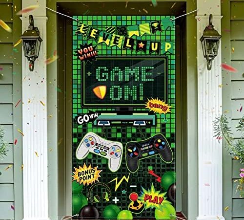 Video Game Party Decoration Video Gaming Photo Door Backdrop Game On Boys Birthday Photo Banner Game...