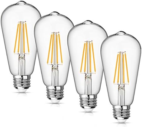 Vintage LED Edison Bulb Dimmable 8W Led Filament Light Bulb ST64 840 Lumen 3000K Soft White 75-100...