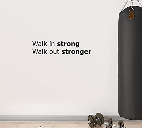 Vinyl Wall Art Decal - Walk in Strong Walk Out Stronger - 6" x 25" - Trendy Motivational Positive...