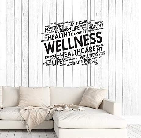 Vinyl Wall Decal Wellness Home Gym Words Cloud Spa Fitness Center Health Stickers Mural Large Decor...