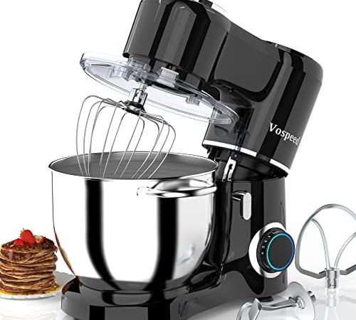Vospeed Stand Mixer, 660W 6-Speed Tilt-Head Kitchen Mixer with 8.5QT Stainless Steel Mixing Bowl,...