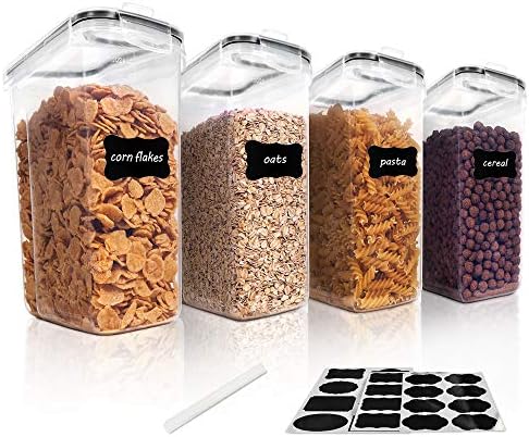 Vtopmart Cereal Storage Container Set, BPA Free Plastic Airtight Food Storage Containers 135.2 fl oz...