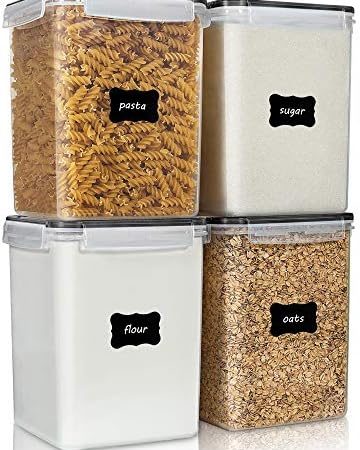 Vtopmart Large Food Storage Containers 5.2L / 176oz, 4 Pieces BPA Free Plastic Airtight Food Storage...