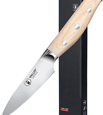 WALLOP Paring Knife - Fruit Peeling Knife 3.5 inch - Razor Sharp German 1.4116 HC Stainless Steel...