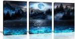 Wall Decorations For Living Room Moon Deer Ocean Landscape Picture Teen Room Decor Wall Art For...