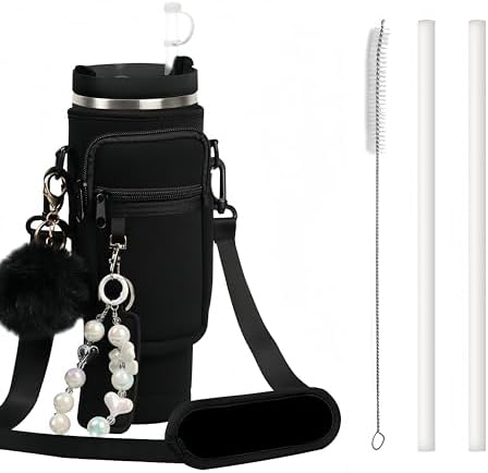 Water Bottle Carrier Bag for Stanley 40oz Tumbler - Stanley Cup Belt Bag with Adjustable Strap,...