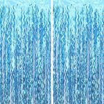 Wavy Tinsel Foil Fringe Curtain Photo Booth Props for Mermaid Birthday Under The Sea Party...