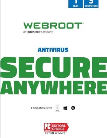 Webroot Antivirus Software 2024 | 3 Device | 1 Year Keycard Delivery for PC/Mac