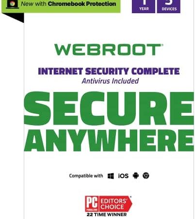 Webroot Internet Security Complete | Antivirus Software 2024 | 5 Device | 1 Year Keycard Delivery...
