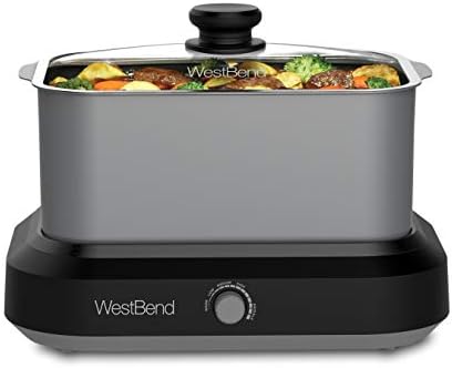 West Bend 87906 Slow Cooker, Large-Capacity Non-Stick Vessel with Variable Temperature Control,...