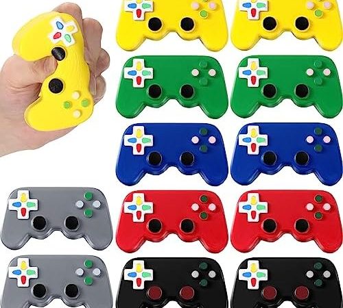 Wettarn 12 Pcs Video Game Party Favors Gamer Video Game Controller Shaped Stress Toys Classic...