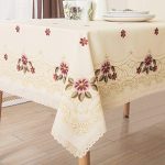 Wewoch Decorative Red Floral Print Lace Water Resistant Tablecloth Wrinkle Free and Stain Resistant...