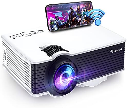 WiFi Projector, Outdoor Movie Projector with 1080P & 200" Display Supported, 5500 Lux Mini Projector...