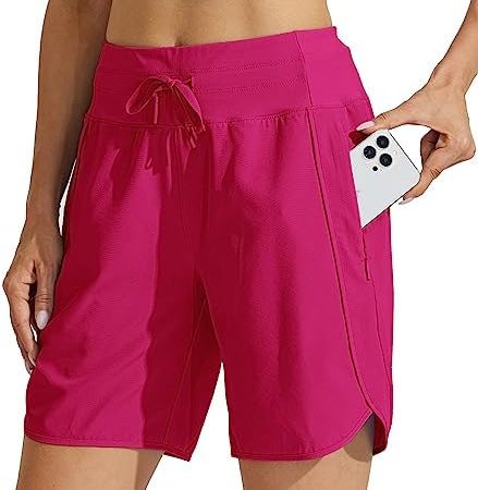 Willit Women's 7" Athletic Running Shorts Long Workout Hiking Shorts Quick Dry High Waisted Active...