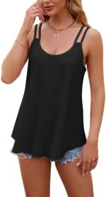 Women's Hollow Lace Patchwork Sleeveless T-Shirts Summer Fashion Loose Tank Tops Casual