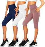 Women's Knee Length Leggings-High Waisted Capri Pants Biker Shorts for Women Yoga Workout Exercise...