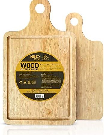 Wood Cutting Board - Multipurpose Rubber Wood Chopping Board - Cut, Chop Meat, Vegetables - Cheese...