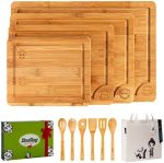 Wood Cutting Board Set-Wooden Cutting Boards for Kitchen-Bamboo Cutting Board Set(Small &...