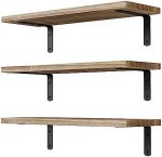 Wooden Wall Floating Shelves, 3 Sets Shelves for Wall Décor, Bathroom Storage, Bedroom, Living Room...