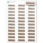 Workout Day Planner Stickers / 36 Vinyl Stickers  (approx 1”) / Highlighted Text Script/Health...