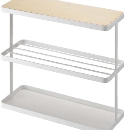 YAMAZAKI Storage Home Steel | End + Side Tables, One Size, White