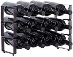 YCOCO Wine Rack,3 Tier Stackable Freestanding Countertop Wine Holder Can Hold 12 Bottles Wine,Space...