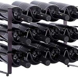 YCOCO Wine Rack,3 Tier Stackable Freestanding Countertop Wine Holder Can Hold 12 Bottles Wine,Space...