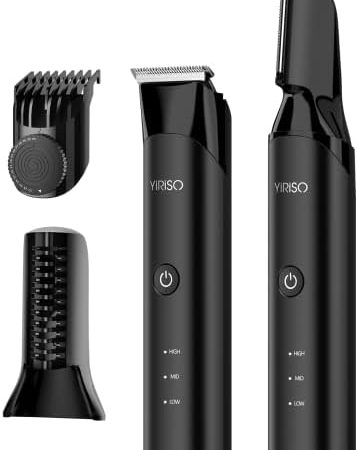 YIRISO Body Hair Trimmer for Men - 2 in 1 Electric Ball Trimmer/Shaver, Men's Groin & Pubic Hair...