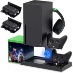 YUANHOT Vertical Cooling Stand Compatible with Xbox Series X, Charging Station Dock with 1400mAh...