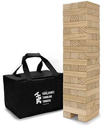 Yard Games Large Tumbling Timbers with Carrying Case | Starts at 2-Feet Tall and Builds to Over...