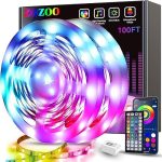 ZOZOO 100ft Led Lights for Bedroom(2 Rolls of 50ft), Smart RGB Led Strip Lights with 44-Key Remote &...